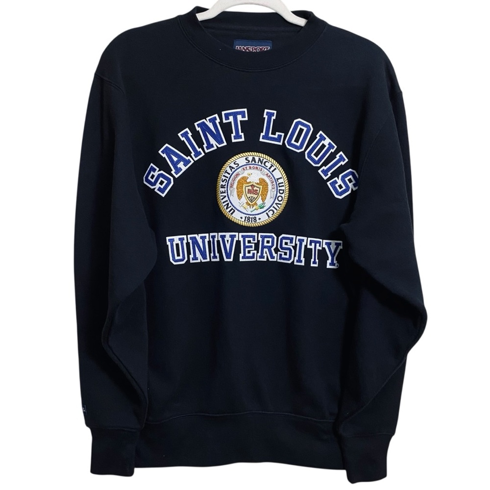 Jansport VTG Saint Louis University Embroidered Patch Long Sleeve Sweater Unisex - Picture 2 of 8